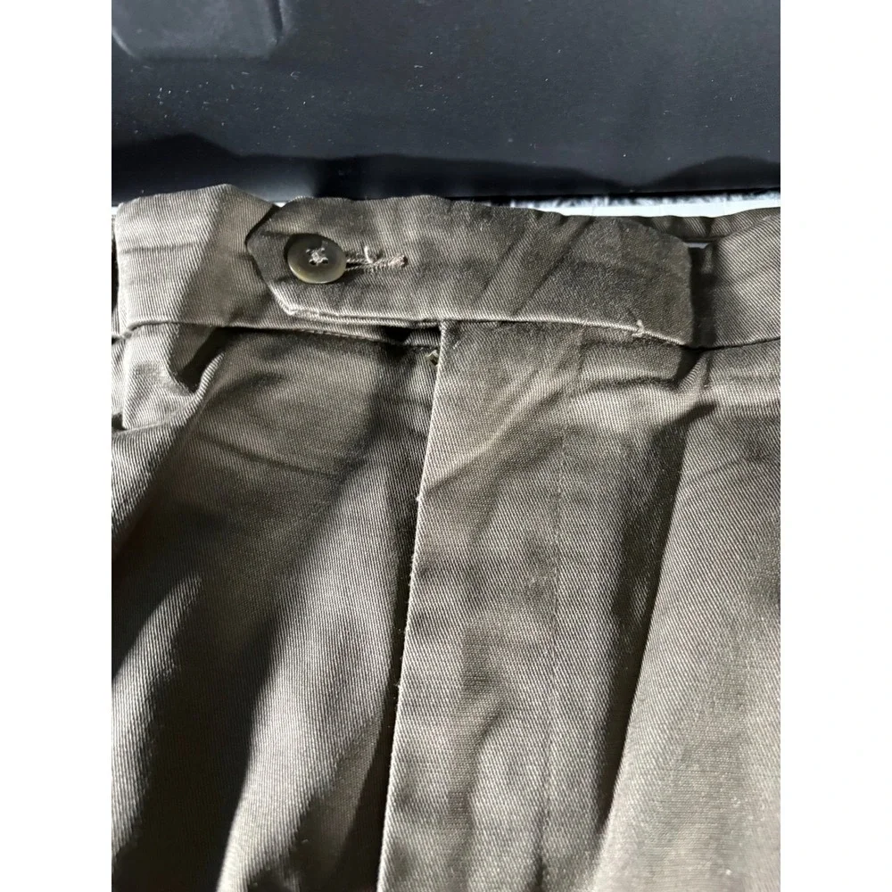 Savane Comfort Plus Mens Pleated Dress‎ Pants Brown 42x30 Cuffed